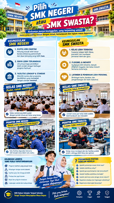 Pilih SMK Negeri atau Swasta? Jangan Hanya Lihat Status Sekolah, Simak Faktanya!